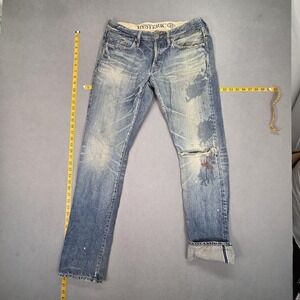 Hysteric Glamour Jeans Mens Selvedge Light Wash Straight Whiskers Fits 31x33